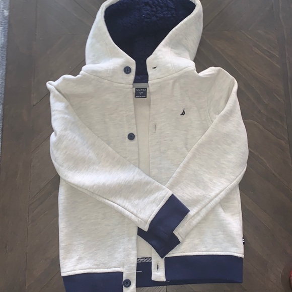 Boys Nautica cotton hoodie with faux fur - Picture 1 of 3